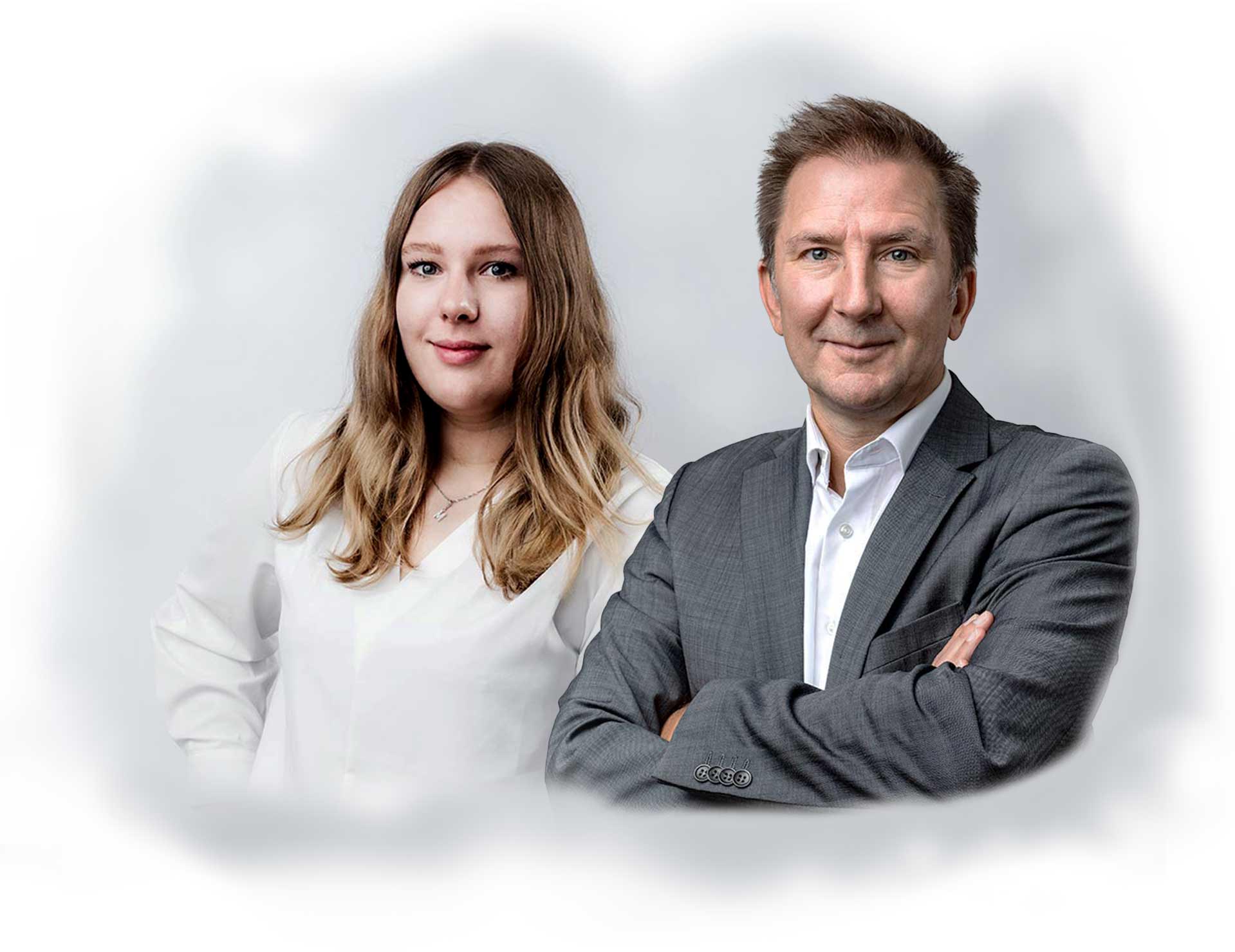 Natascha vom Privatkundenteam und Peter vom Gewerbekundenteam